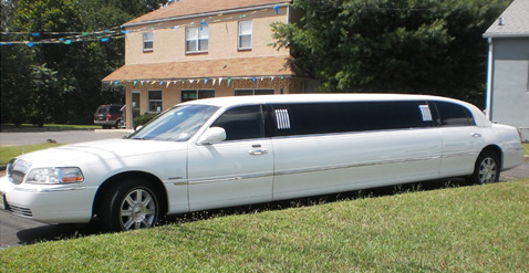 A white limousine